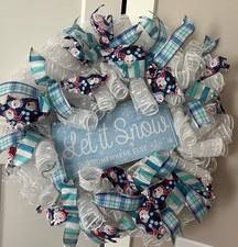 Let it snow deco mesh wreath