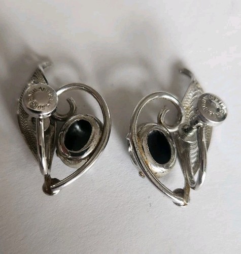 Vintage Sorrent Sterlingsilber Hämatit filigran Ohrring Set - Schraubpfosten - Bild 5 von 7