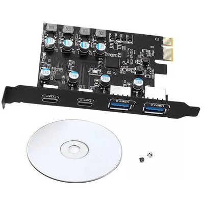 4 Ports PCI-E Erweiterungskarte 2 * USB-A 2 * USB-C USB3.0 5 Gbit/s