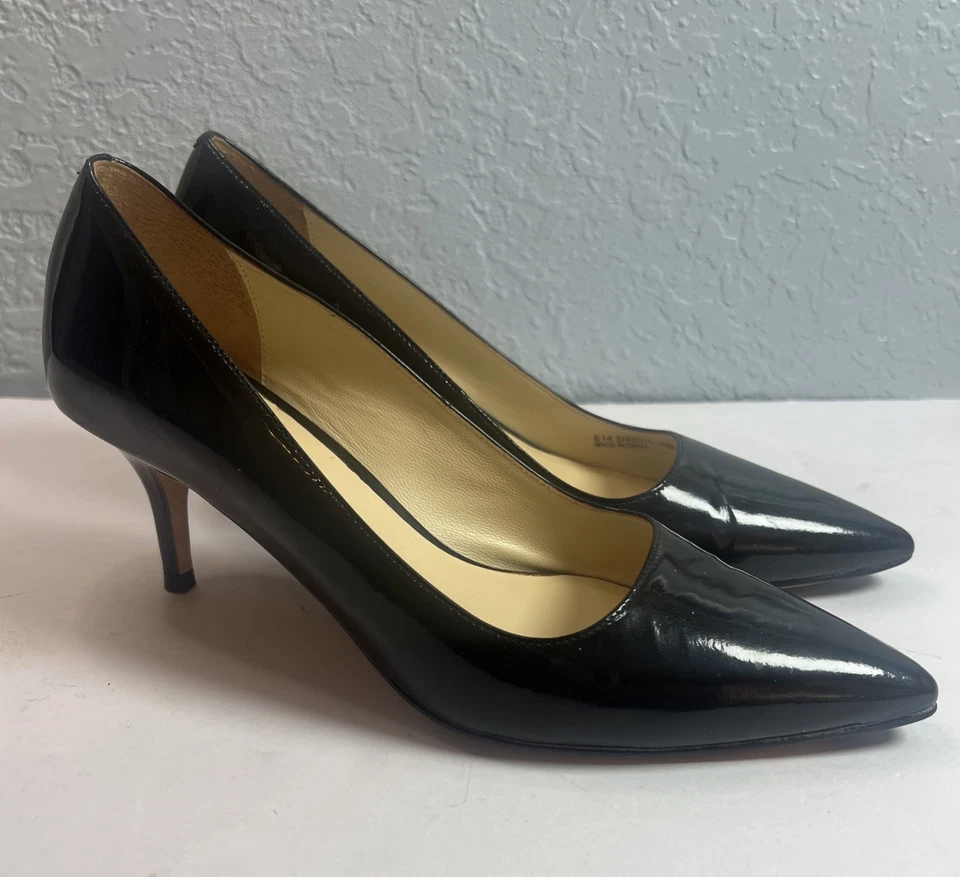 Tacones para mujer COLE HAAN Grand Pro cuero patentado negro punta en punta talla US7.5 B Foto 3 de 4