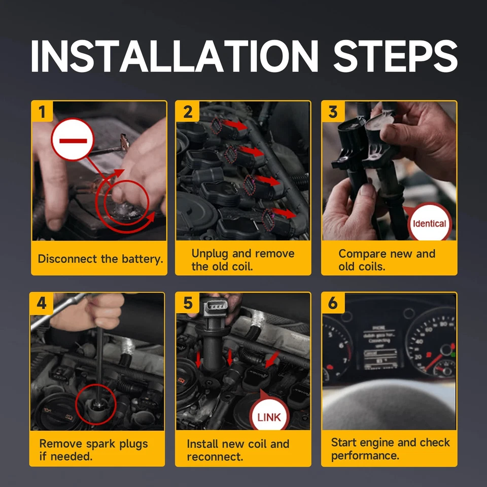 4 Ignition Coils Pack UF316 and Spark Plug For 2001-2009 Toyota Prius 1.5L L4 Foto 3 de 4
