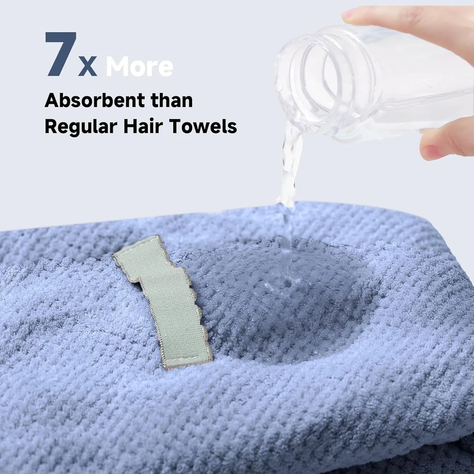 Toalla de pelo de microfibra extra grande Netcken para mujer, súper suave anti frizz y Foto 2 de 4