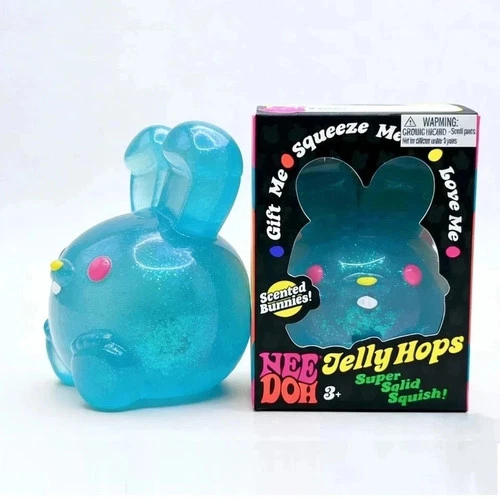Nee Doh Jelly Hops Scented Easter Needoh Squish Bunnies Toy Blue