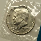 1974 P Uncirculated Kennedy Half Dollar, Free Shipping