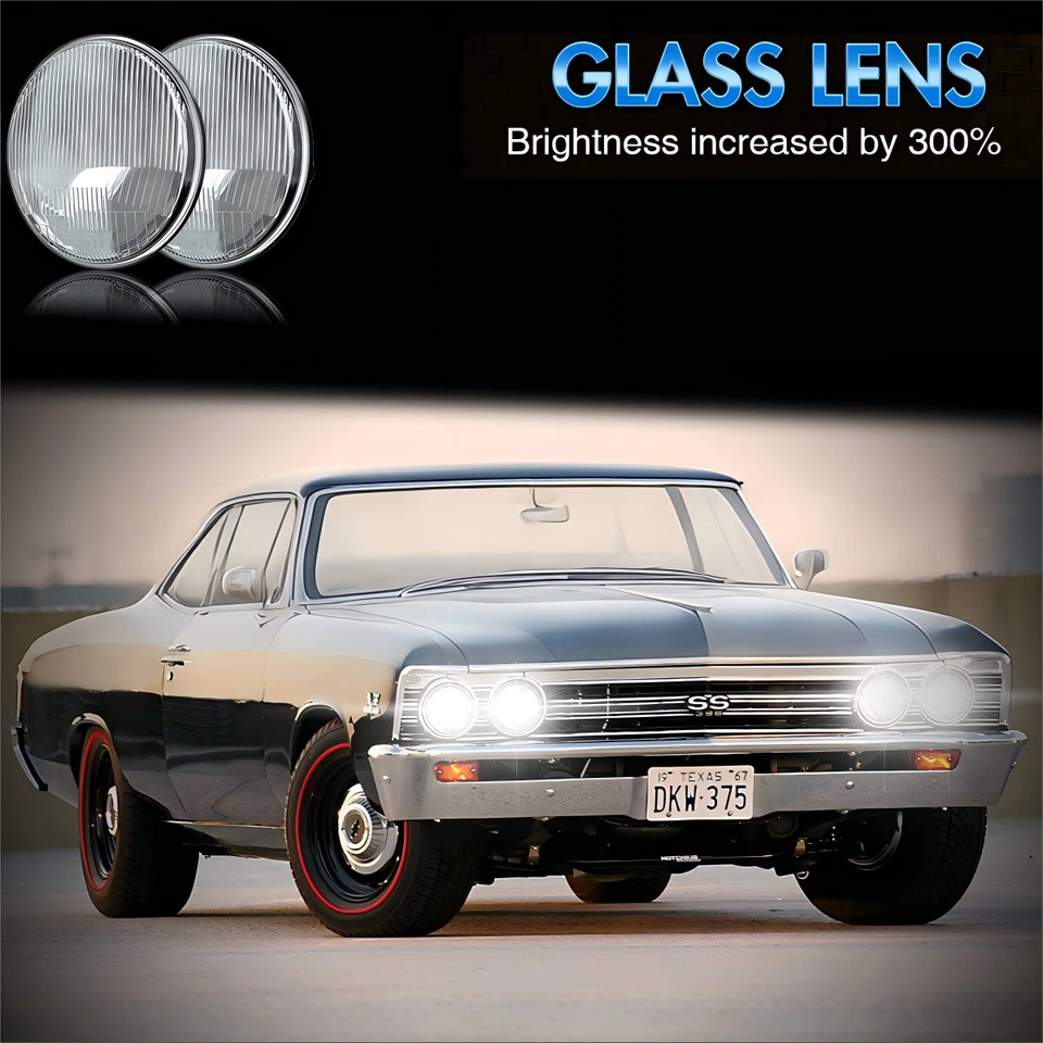 Faros LED redondos de haz alto/bajo de 5,75" 4 piezas para camioneta Chevy Corvair 1961-1964 Foto 3 de 4