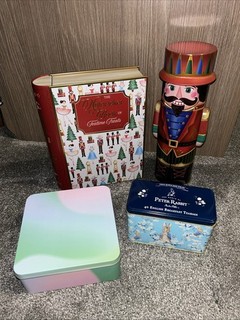 Bundle Of Empty Tins Nutcracker Christmas Peter Rabbit Reusing Repurpose Upcycle