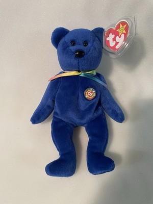 Ty Beanie Babies Clubby 1998 Royal Blue W/ Club Button For Members Retired