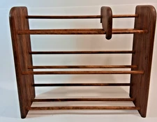 CD Rack- Solid Oak Wood 3-Row Tower Dowel Style Wall Mountable 130 Disk Capacity