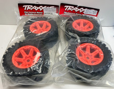Traxxas TALON 8672A Tires  Wheels w Bright Orange Rims 1/10 E-Revo Summit Maxx