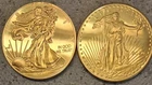 2 Coins 12019 St. Gaudens & 2020 Walking Liberty Gold Plated US COPY Coins  44mm