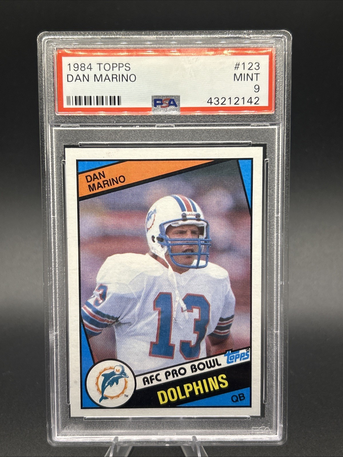 1984 Topps Dan Marino #123 Rookie (RC) PSA 9 Mint HOF Miami Dolphins Legend