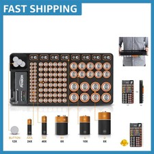 Luxury Battery Organizer with Wall-Mounted Design  Portable Tester - Holds 110