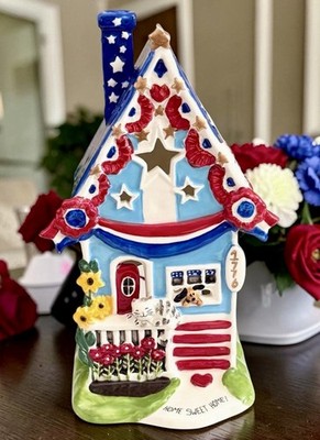 Blue Sky Clayworks HOME SWEET HOME 24k Trim & Dachshund July Patriotic 2026 NEW
