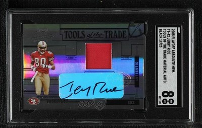 2005 Playoff Absolute Memorabilia Black Materials 19/25 Jerry Rice Auto HOF 06bg
