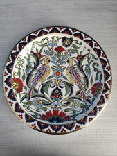 Vintage Handmade By Seva 24k Gold Wall Plate With Parrots 10"