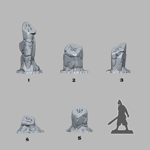 Sci-Fi Glyph Stones Legion Terrain Scenery Tabletop Miniatures 28mm Wargames - Picture 2 of 2