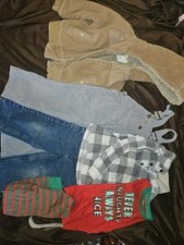 Boys Multicolor Winter Outfit Set Jacket Overalls Jeans Shirt Pajama Shoes