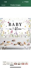 Wildflower Baby in Bloom Backdrop Banner Shower Decorations Pink Yellow