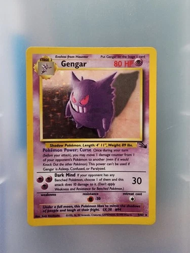Pokémon TCG Gengar Fossil 5/62 Holo 1999-2000 Wizards Base Set Copyright Holo...