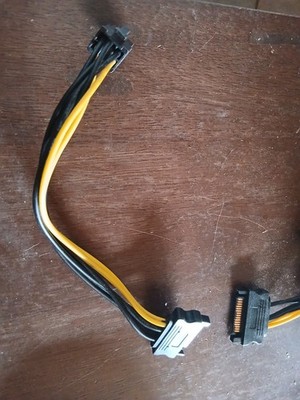 LOT OF  6 - 15pin SATA Power to 6pin PCI-e PCI Express Adapter Cable Video Card