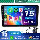 6G+128GB 8-Core Android 15 10.1" Car Stereo Radio GPS Navi WiFi FM with Camera