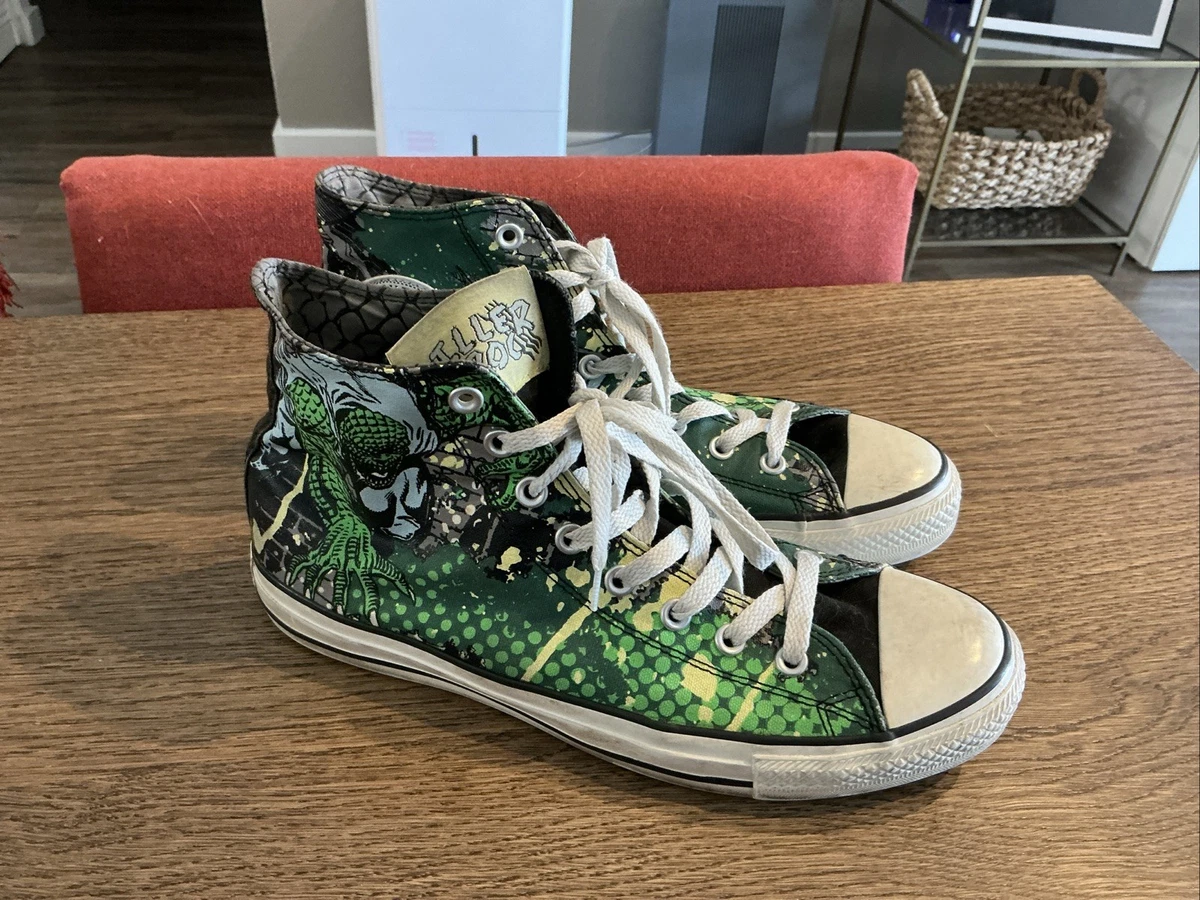 AQUAMAN Converse High Top Sneakers – DC Comics – Men’s Size 11-Vintage USED Mens Sz 7 Aquaman Converse All Star Chuck Taylor High  main image 3