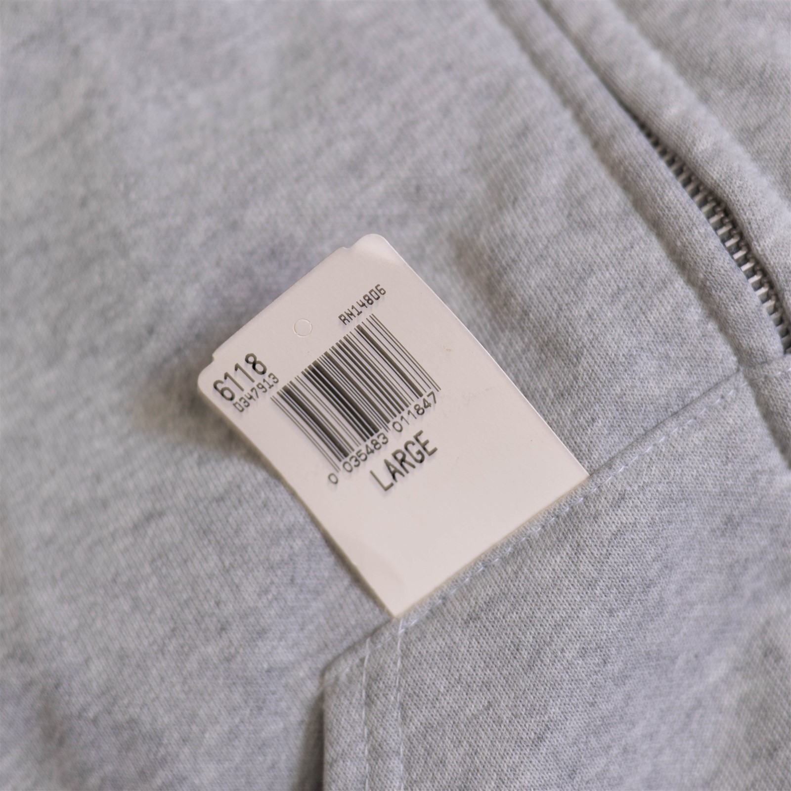 Muleskins by Carhartt Hoodie Vintage 1990s Full Zip Large Gray -USA Made image 5