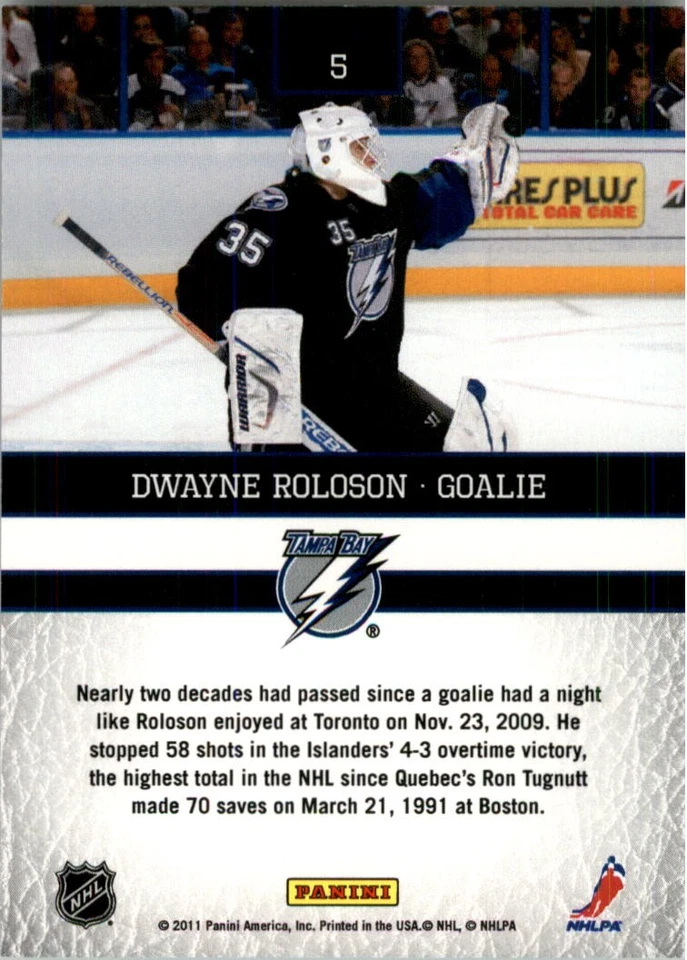 2010-11 Playoff Contenders Leather Larceny #5 Dwayne Roloson - HKY - Image 2 of 2