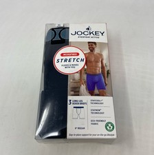 Jockey Active Microfiber Stretch 9" Long-Leg Boxer Briefs 3-Pack - Black, XL
