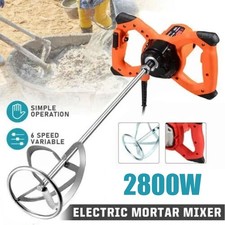 2800W Electric Plaster Paddle Mixer Mortar Cement Paint Stirrer Whisk 6 Speed UK