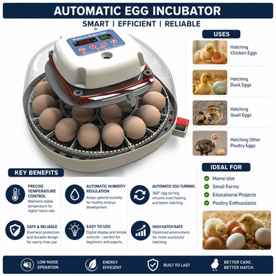 Nurture Right Egg Incubator for Hatching Chicks, Holds 12-22 Eggs, Automatic Tur