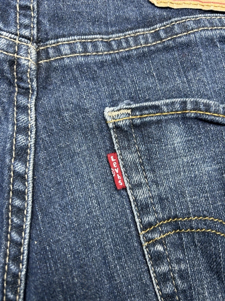 Short Levi’s 511 Femme W30 Denim Bleu Brut Taille Basse Effiloché Y2K - Photo 3/4