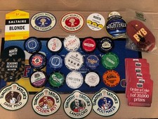 Rubber Bar Top Mat, 11 Pump Clips/Badges, Bar Mats, 15 Beer Barrel Caps/Covers