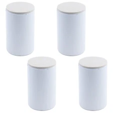 4-inch Round White Self-Adhesive Bed Furniture Risers Heavy Steel Lift