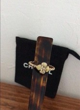 Authentic CHANEL Camellia Flower Ring Gold Sz 14 US7-7.5 UK N-O w/Dust Bag