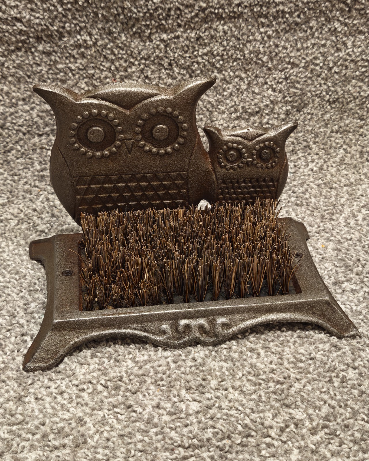 Cast Iron Owl Shaped Boot Brush Shoe Scraper