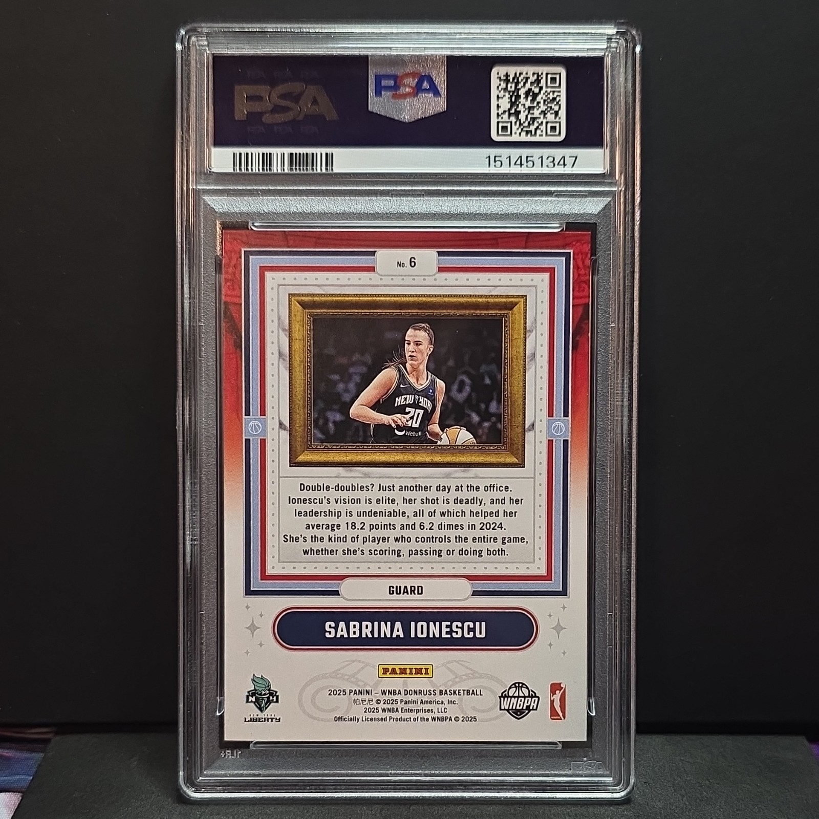 Panini Donruss WNBA Franchise Features Sabrina Ionescu Press Proof Gold /10 view 2