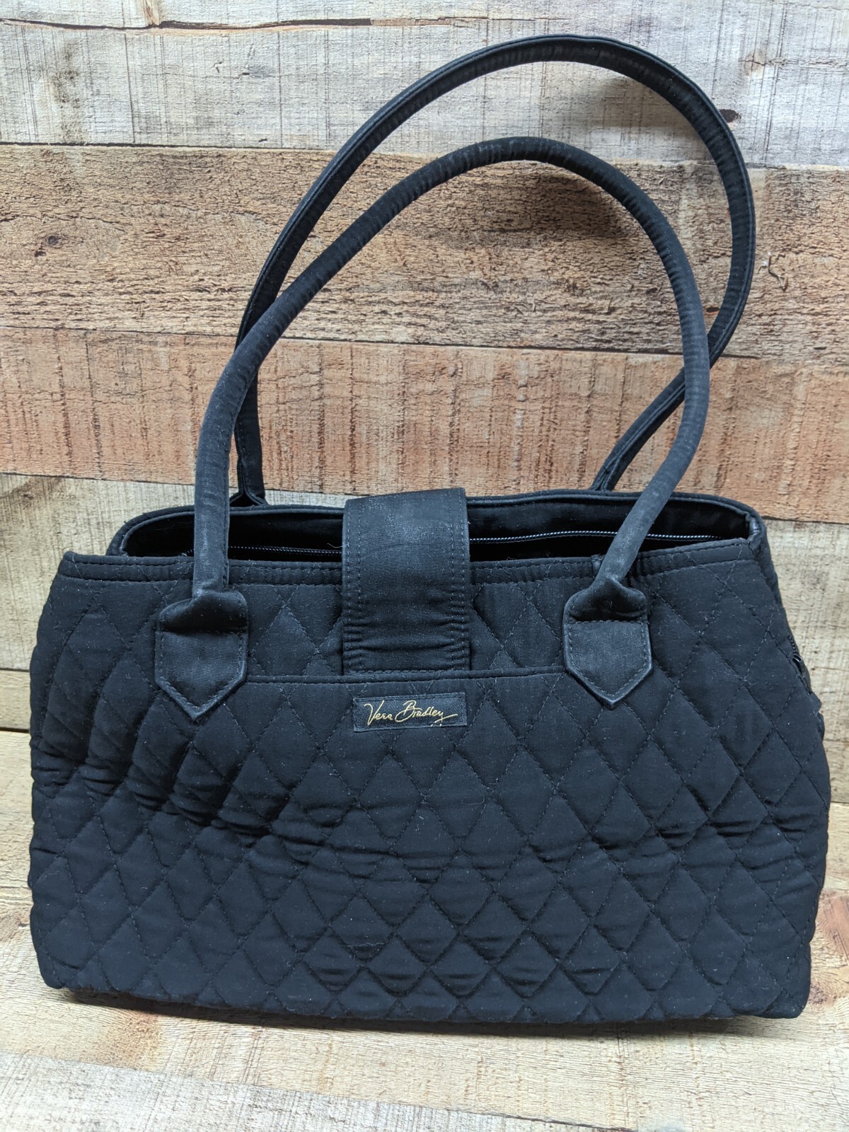 VERA BRADLEY BLACK QUILTED LARGE PURSE Gem