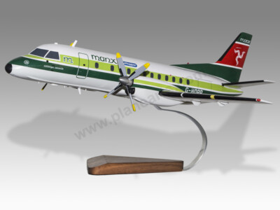 Saab 340 Manx Airlines Solid Kiln Dried Mahogany Wood Handcrafted Display Model