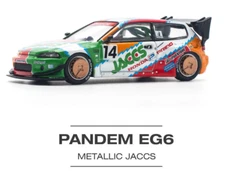 Pop Race Honda Pandem Civic EG6 - Metallic Jaccs 1:64 Scale Diecast Car PR640128
