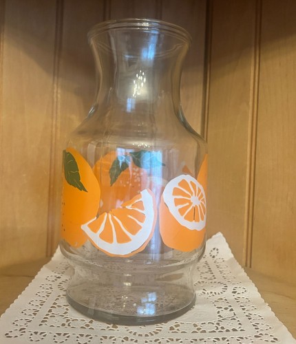 Vintage Anchor Hocking Glas Saftkaraffe Orange Zitrus Design Mid Century Küche - Bild 2 von 6