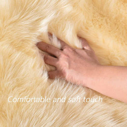 Yellow Area Rug 5X8 Rugs Fluffy Rug Faux Fur Rug Washable Rug Living Room Rug Fu - Picture 4 of 7