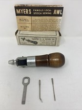 Vintage C.A Myers Co Leather Lock Stitch Cucire Guwl scatola manuale originale USA