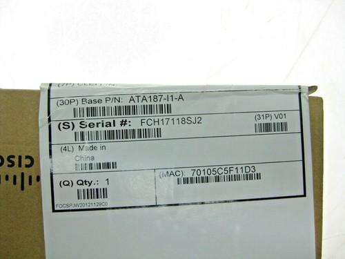 Brand New CISCO UC Analog Telephone Adaptor Model ATA187 with Charger and cable - Bild 4 von 11