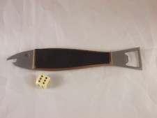 FISCH Flaschenöffner mit Holz & Leder überz...