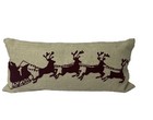 Pottery Barn Santa Sleigh Lumbar Holiday Christmas Pillow 26 × 12
