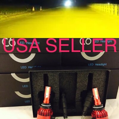 KDM YELLOW 9006 2x LED Fog Light Bulbs 3000K Fit Kia Seltos 2025 2026 Lower Fogs