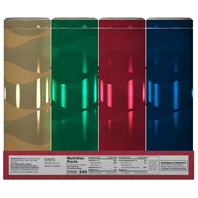 Member's Mark European 4Pack Tin Shortbread Cookies 56.4 oz FREE