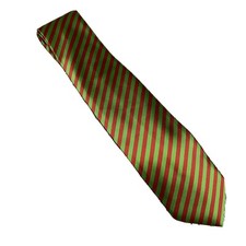 R Junior Boys Retreez Necktie Red Green Strip Angle Woven 8-10 Years Old