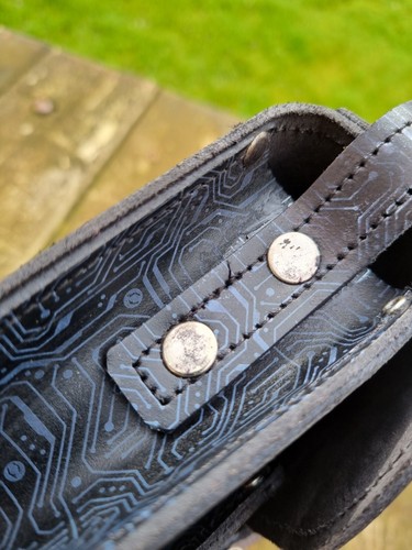 Hecho a mano de colección rústico cuero negro bolso de hombro maletín RS7 - Imagen 8 de 13